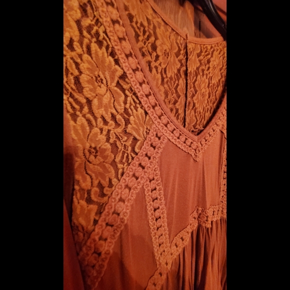 Vanity Mustard Yellow Cozy Lace Long Sleeve Shirt - Picture 4 of 5